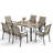 6-Seat Patio Dining Set With Textile Chairs