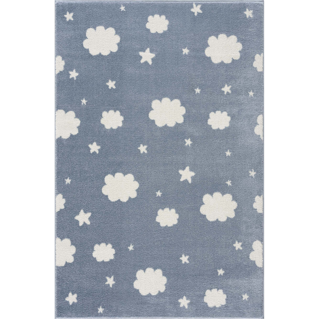 Teppich Nighttime Blau/Weiss