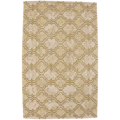 Tapis moderne touffeté à la main à motif de treillis brun 5 x 8 Ardentown