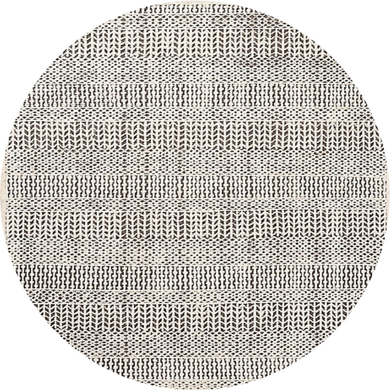 Tapis gris à motif géométrique Nocona, Rond 5 pi