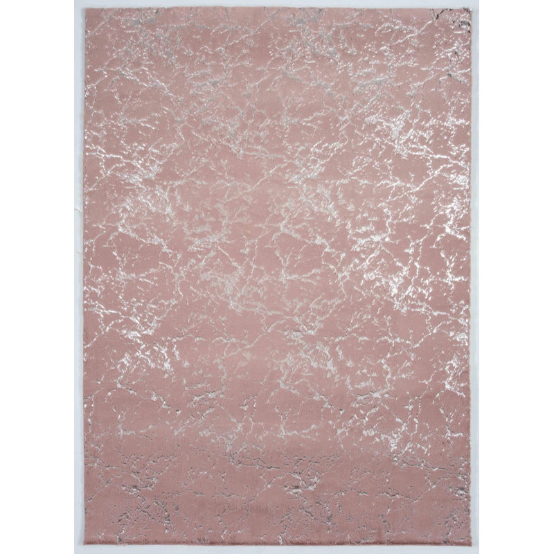 Tapis rose à motif abstrait Ridgeley, Rectangle 5 pi x 7 pi