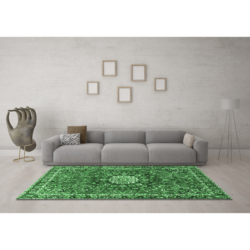 Washable Oriental Indoor Rug, Round 6'
