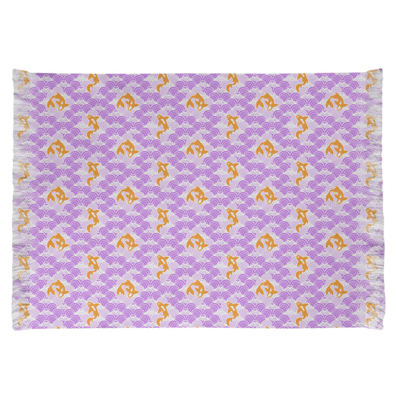 Tapis violet / beige Mcguigan Koi Fish and Waves, Oui