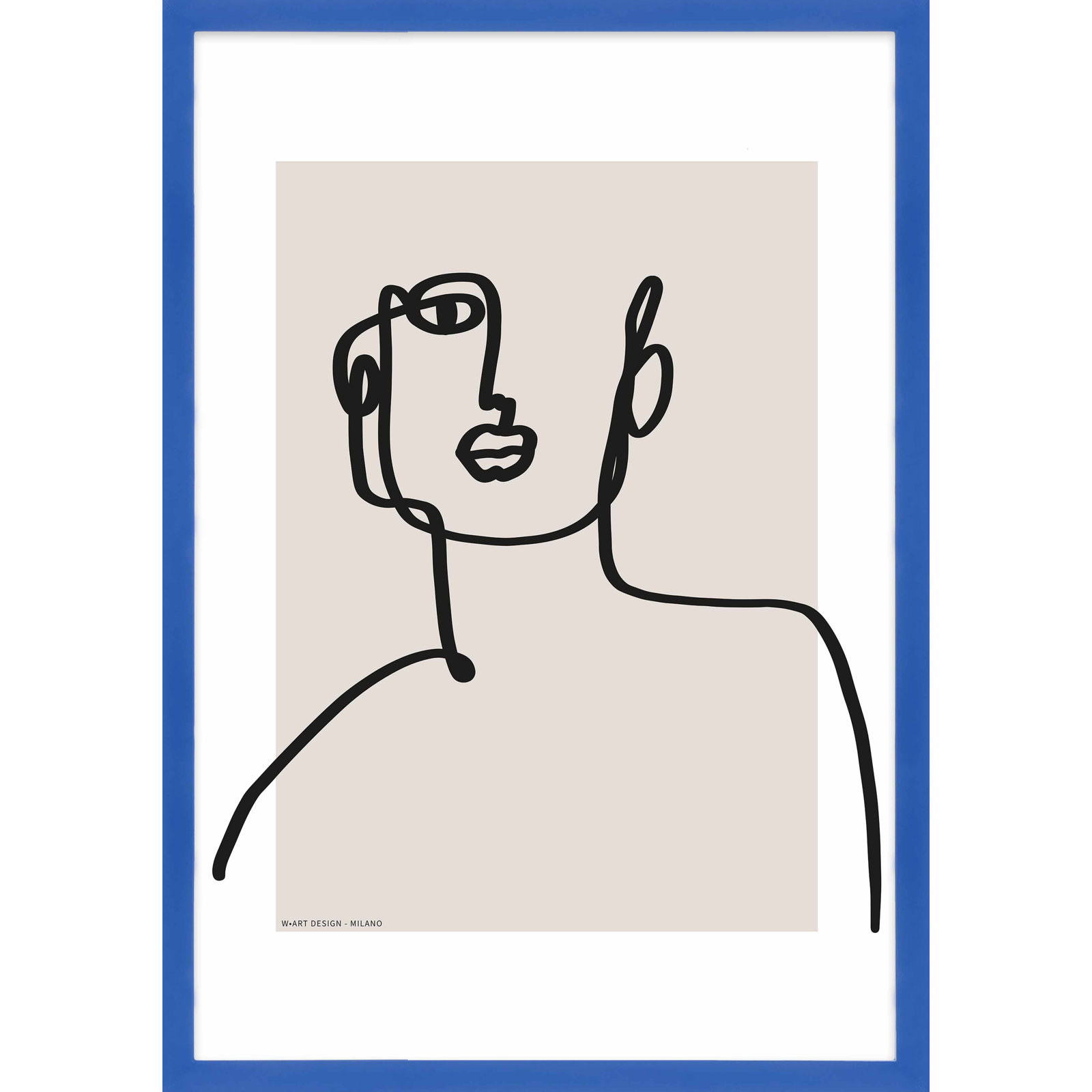 Romina Gadler "Figure and Form 2" Print, 30" H x 21" W x 1.25" D, Blue Framed Paper
