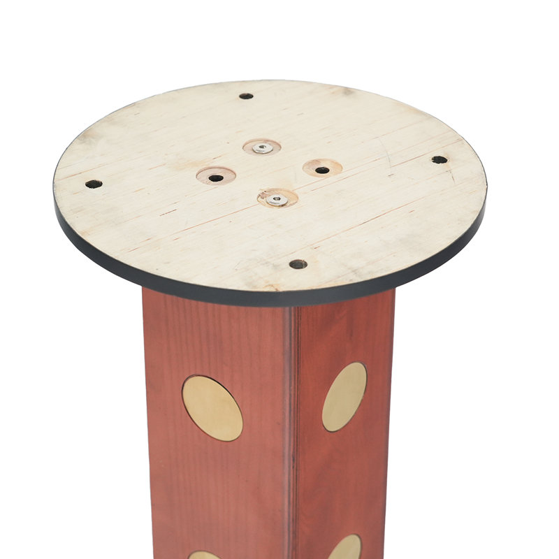 Table ronde en pierre frittée de 33,5 po avec pieds en bois et base dorée, idéale pour les pintes de café à 2 personnes dans les bureaux à domicile, grande capacité de poids, petites salles à manger idéales, conception de structure