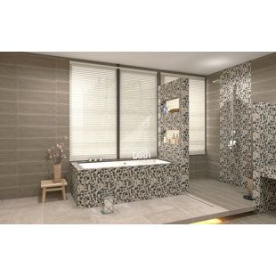 Blush Ferro 20 x 20 cm Beveled Porcelain Tile