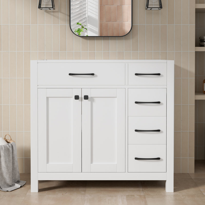 36" Bathroom Vanity Cabinet Base Only, Sink not Included, White