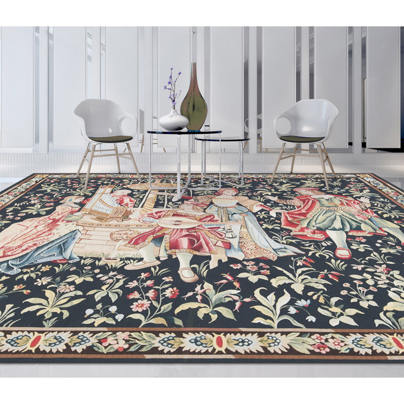 Tapis vert noué à la main de haute qualité