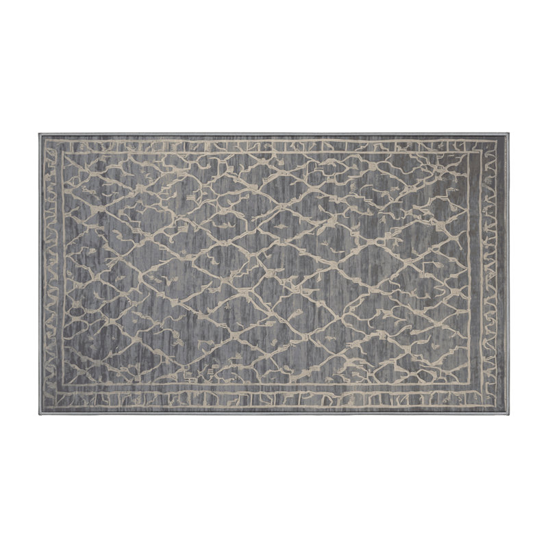 Machine Washable Gray Area Rug, Rectangle 8' x 12'