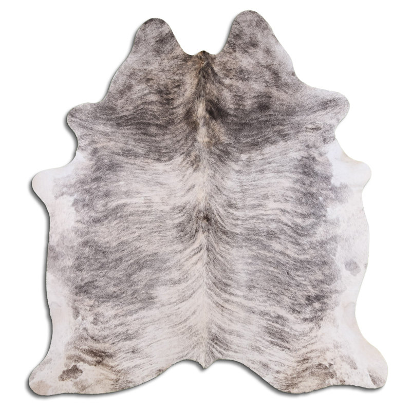 Custom Genuine Light Brindle Cowhide Rug, Novelty 5'8" x 6'7"