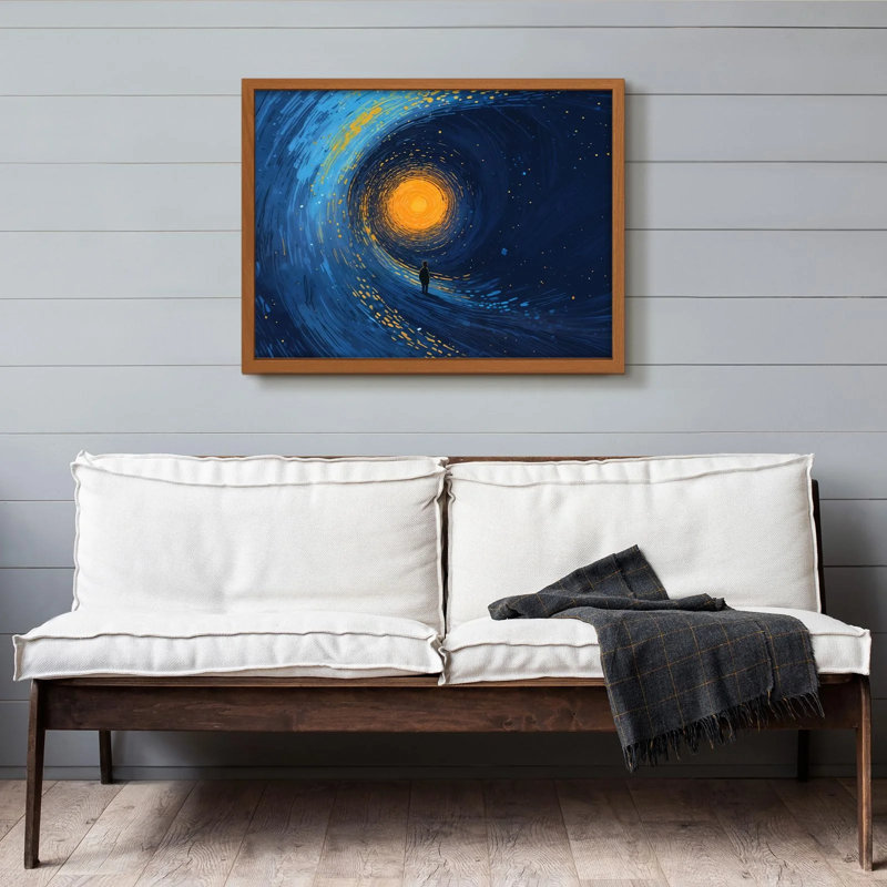 Reproduction de science sur l'espace, art de thème de l'exploration de l'espace - Voyageur cosmique approchant le vortex
