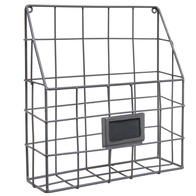 Metal Free Standing Magazine Rack, Grey