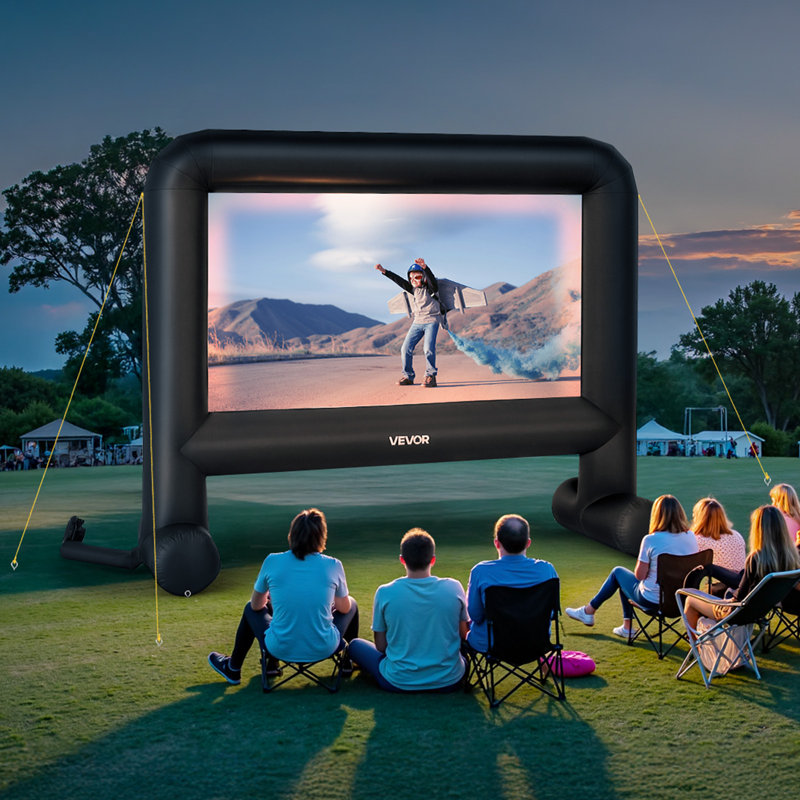 Inflatable Movie Screen, Inflatable Projector Screen with Portable Storage Bag, 16:9 Easy Set Up Movie Projection for Outdoor Backyard, Home Theatre, Theme Party
