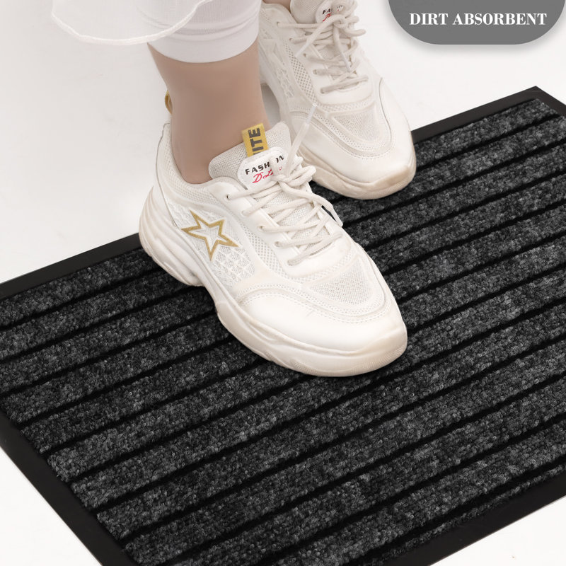 Mavra Non-Slip Indoor Outdoor Door Mat, 50 x 80, Black