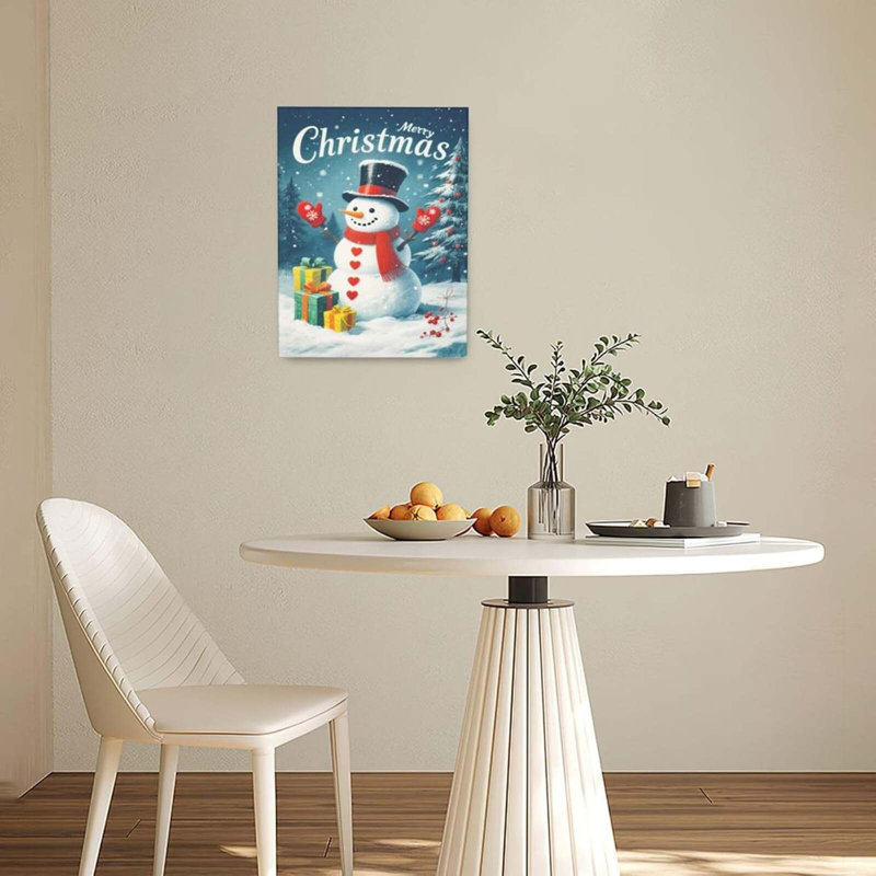 Merry Christmas Snowman Wall Art 30x40cm