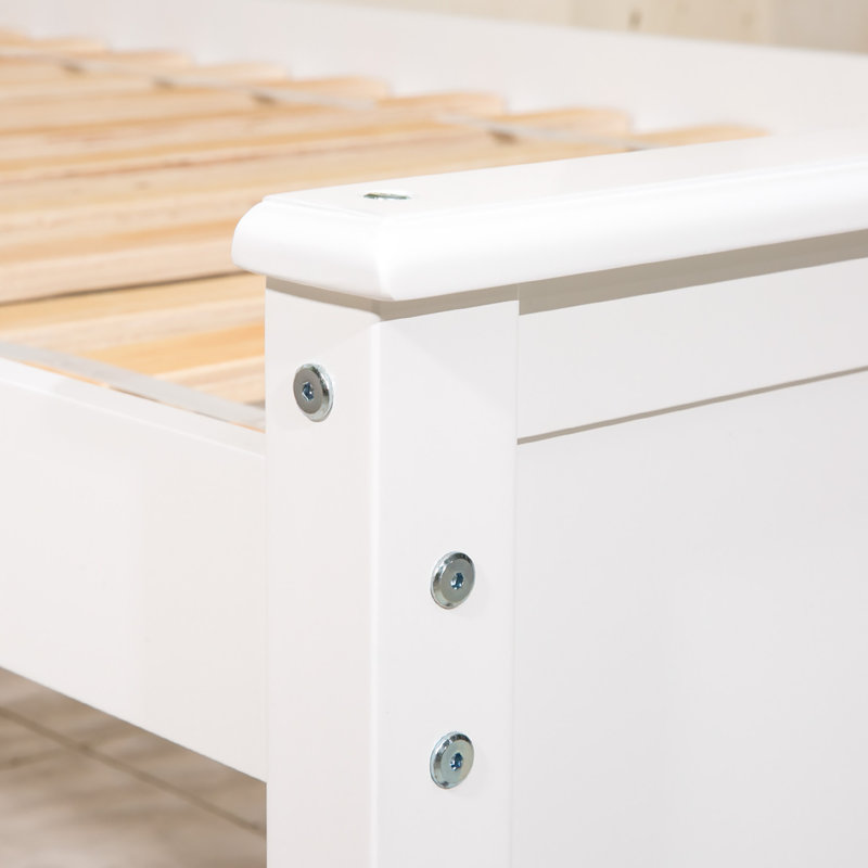 Sheree Solid Wood Slat Bed, White