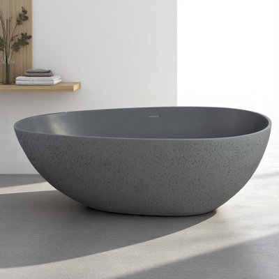 Baignoire de trempage autoportante en résine de 65 po x 33,3 po