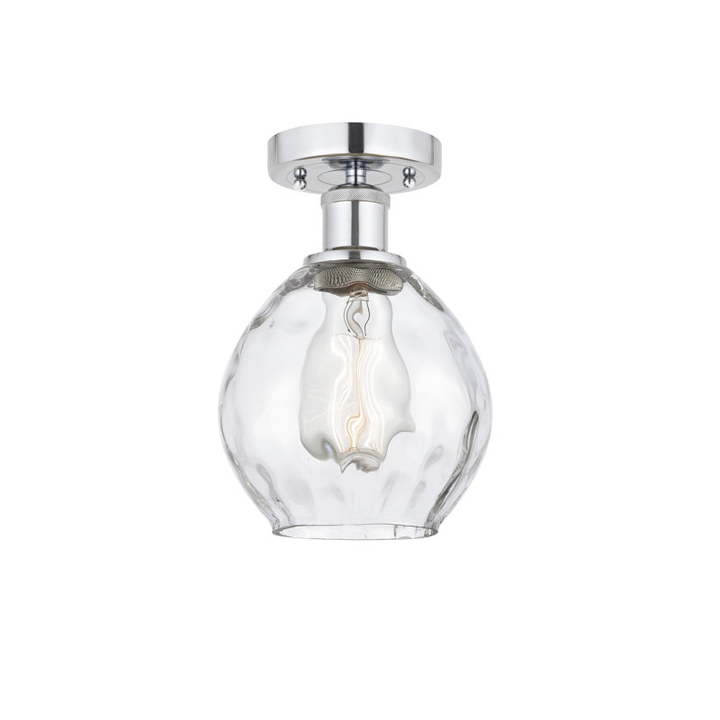 Oceanne Glass Semi Flush Mount, Polished Chrome