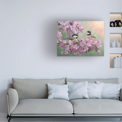 «Jeff Hoff Spring Glow Chickadees», art sur toile