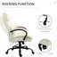 Chaise de bureau robuste de 500 lb, style grand et grand, hauteur réglable, lin blanc crème, siège pivotant, capacité, tissu en lin, blanc