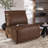 Callum Armless Power Recliner Chair, Cocoa, Faux Leather-1591704362