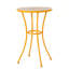 Table d'appoint d'extérieur avec plateau en mosaïque et pieds en métal, jaune