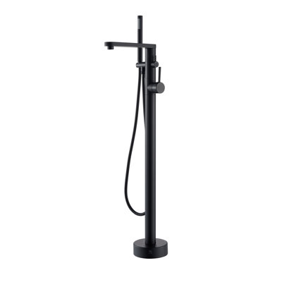 Allario Double Lever Handles Freestanding Floor Mounted Tub Filler with Handshower