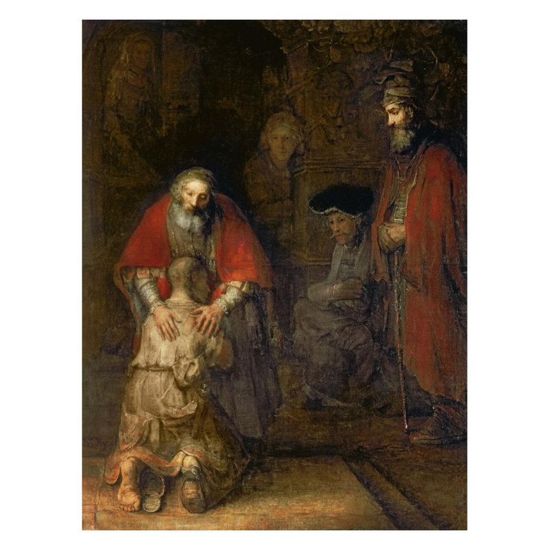Le retour du fils prodigue par Rembrandt van Rijn - Estampe numérique, H 28 po x l 22 po
