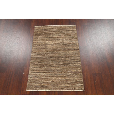 One-of-a-Kind 2'7" X 4' New Age Wool Area Rug in Brown
