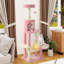 Cat Climbing Tree With Hammock, Scratching Posts, Two Dangling Balls, And Plush Hideaway, Cat Tower For Apartment-416438715