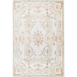 Hand-Knotted High-Quality Ivory and Green Area Rug