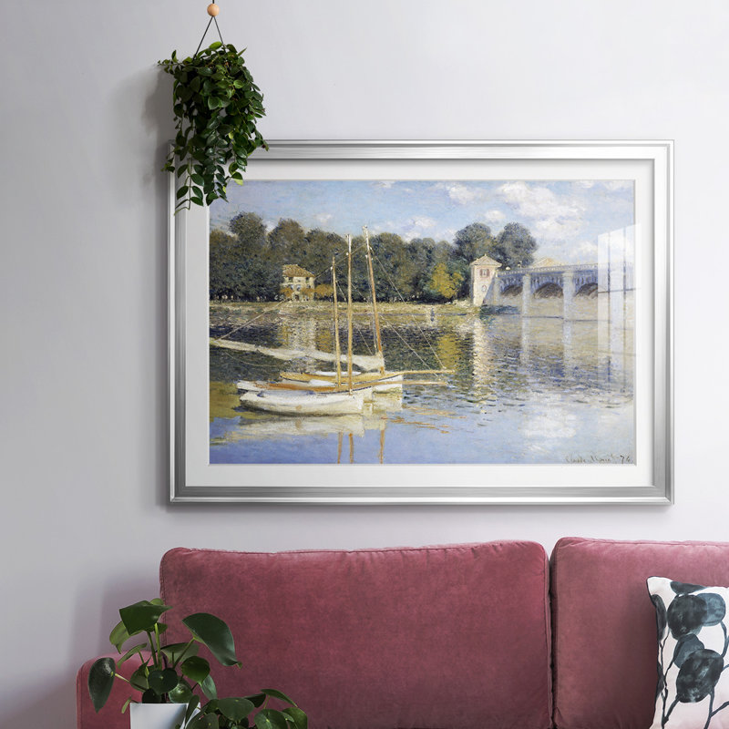 Monet, impression encadrée sur papier par Claude Monet, Argent, H 30 po x l 44 po x P 1,5 po