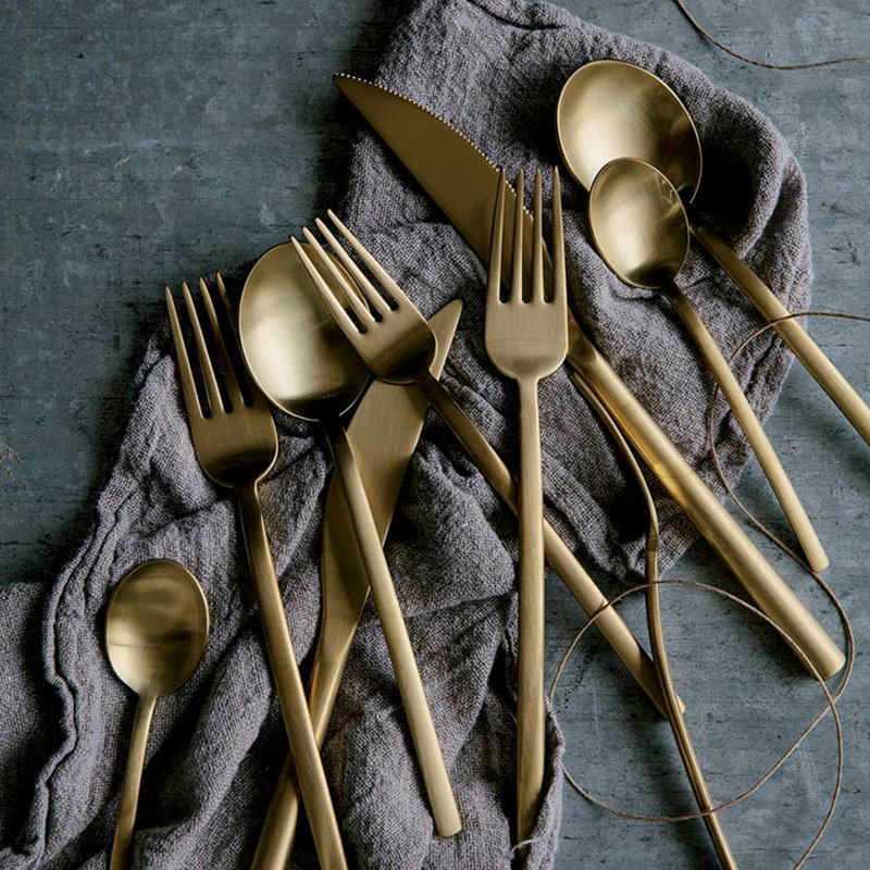 Gold Stainless Steel 20-Piece Flatware Set