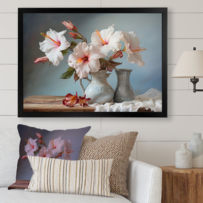 «Vintage Hibiscus Bouquet Still Life», reproduction sur toile