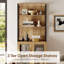 Buffet 4 pièces 72 "avec portes en verre et tablettes réglables, armoire multifonctionnelle avec rangement et tablettes ouvertes pour la salle à manger ou la cuisine-377622190
