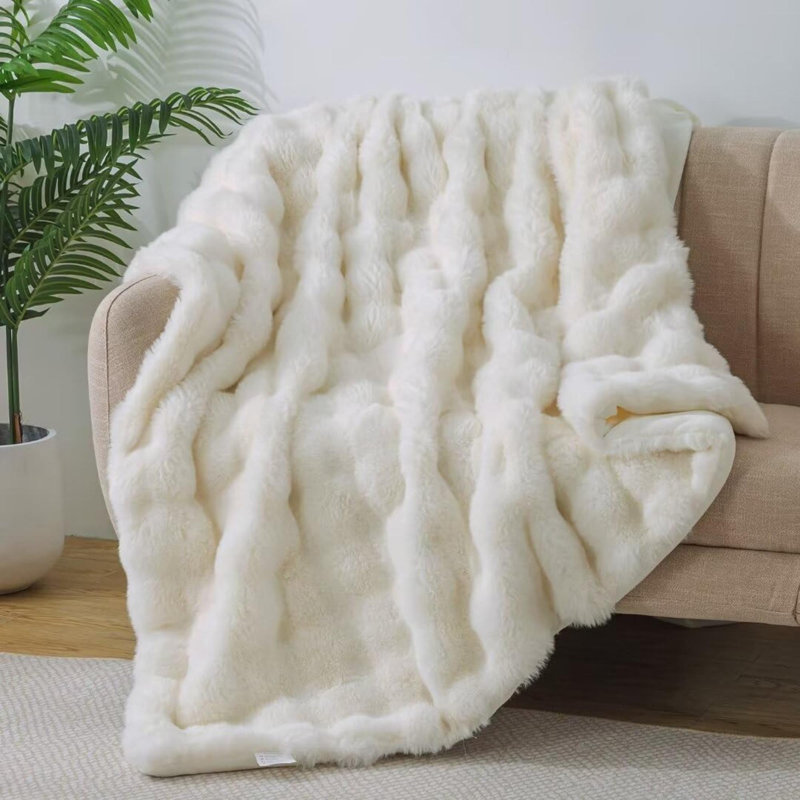 Machine Tufted Heated Blanket, 127cm x 153cm, White