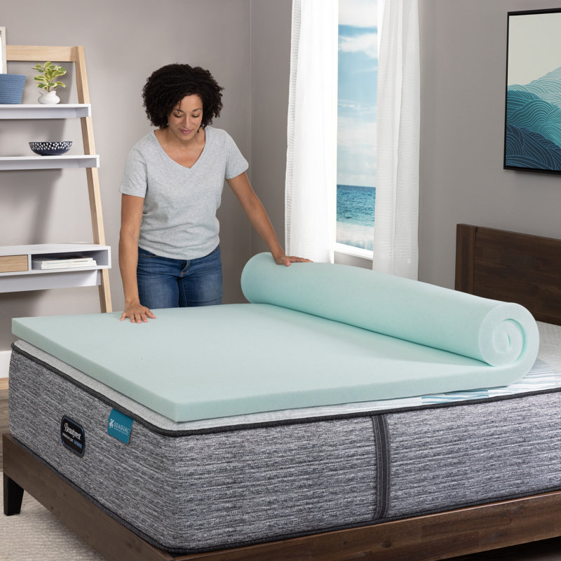 Beautyrest ThermaGel Deluxe Memory Foam Mattress Topper, California King, 2"
