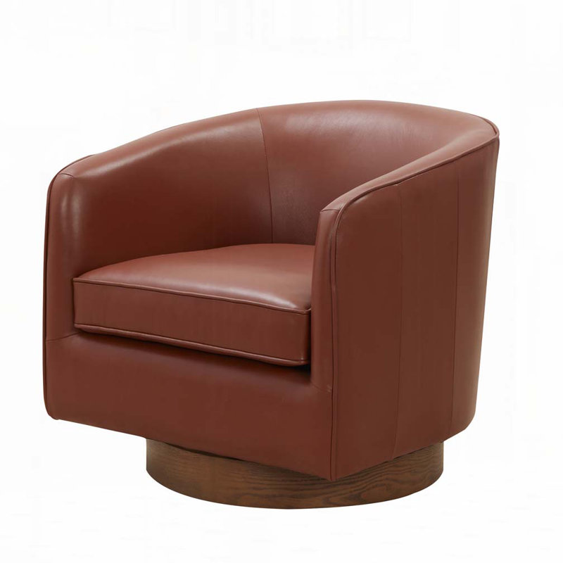 Fauteuil demi-tonneau pivotant en similicuir