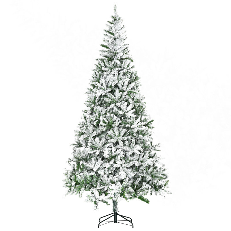 Arbre de Noël artificiel enneigé 9 pi avec branches réalistes, vert, 9'