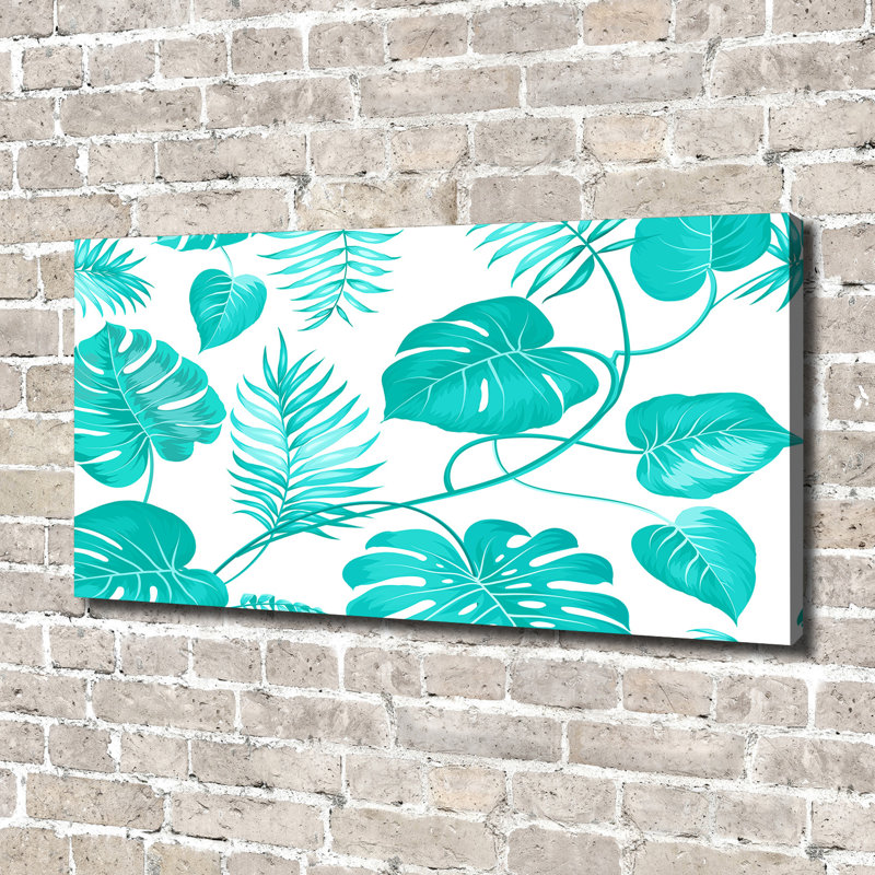 Tropical Leaves - No Frame Print on Glass, Canvas, 70cm H x 140cm W x 2cm D