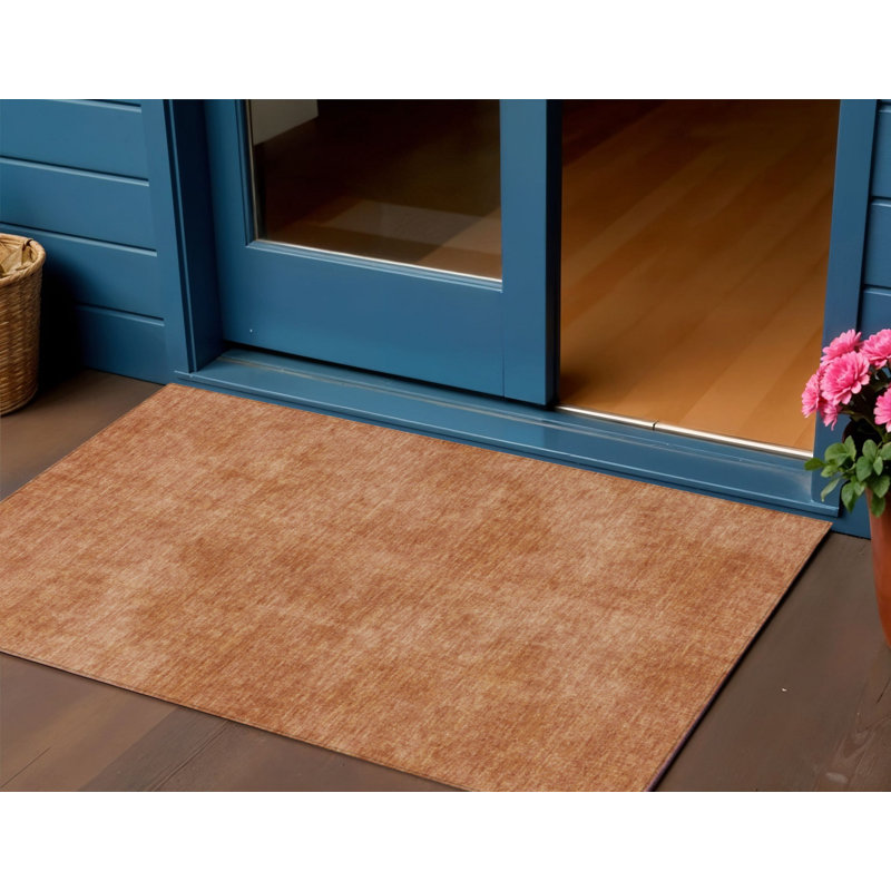 HomeRoots 3' X 5' Brown Washable Indoor Outdoor Area Rug