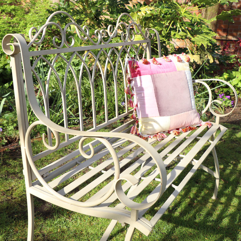 Garden Bench Metal Garden Bench, Beige