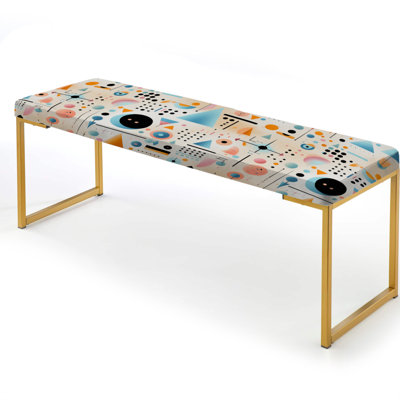 Eclectic Upholstered Gold Bench