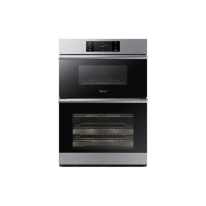 30" Microwave Combination Wall Oven Steam, Contemporary, Silver Stainless