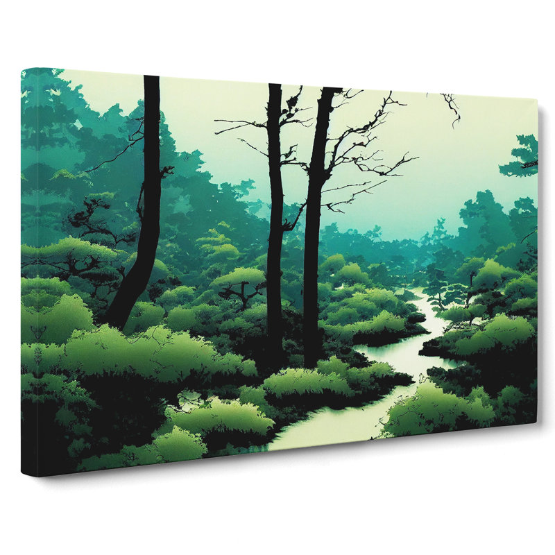 Cool Forest - Wrapped Canvas Painting, 35cm H x 50cm W x 3cm D