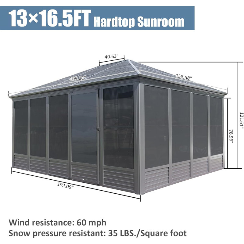 Remise de rangement pour solarium 13X16.5FT