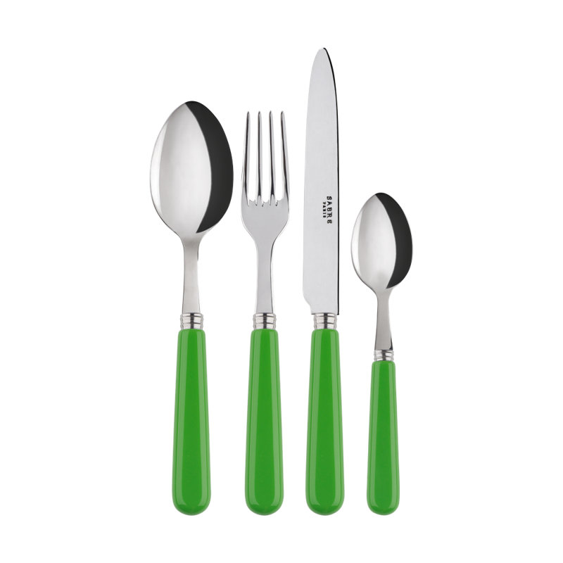 Sabre Paris - 24 Pieces Cutlery Set Pop Unis, Streaming Green