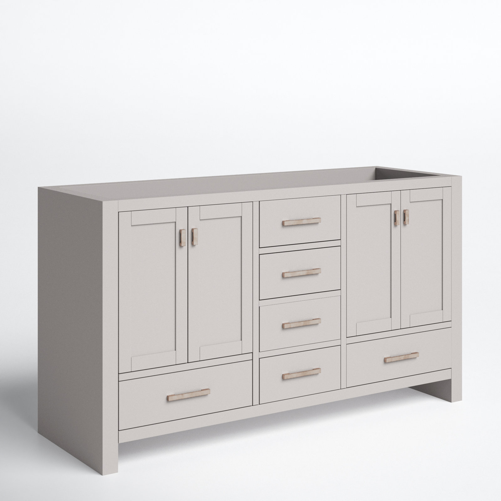 Souther Double Bathroom Vanity Base, Chilled Gray