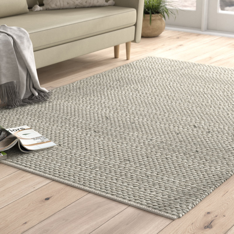 Dominic Solid Colour Wool Hand Woven Area Rug, Rectangle 120 x 170cm