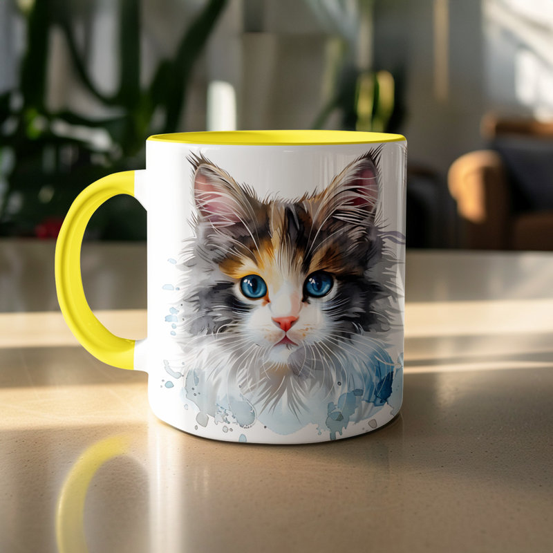 Ceramic Coffee Mug, 1, Yellow